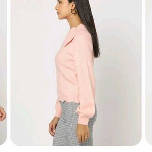 Chic Pink Ruffle Sweater