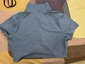 Divided Blue Crop Polo