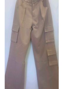 Beige colored cargo trouser