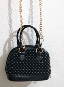 Black Beaded Handbag
