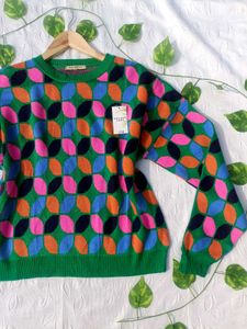 Y2k Colorful Pattern Pullover 💚