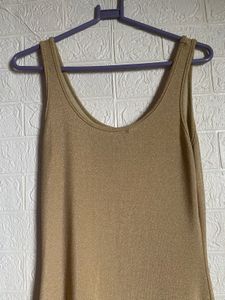 Gold Midi Slip Dress