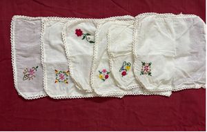 Vintage Embroidery Handkerchief Set of 6