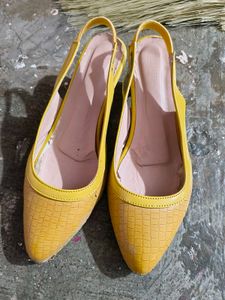 Yellow Slingback Heels