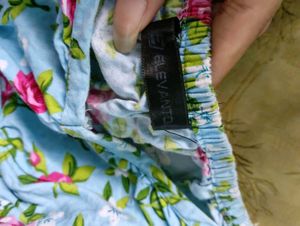 CLEARANCE Blue Floral Blouse Wrap Crop Top