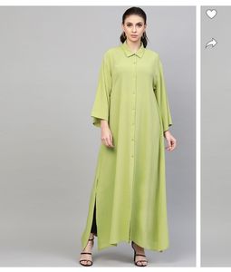 Women Flared 3/4th Sleeve Green Shrug