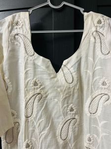 White Light Chikankaari Kurta