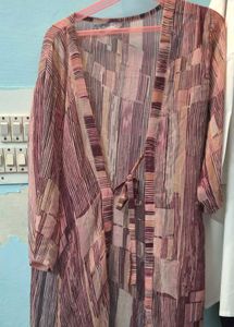 Striped Maxi See Through Overcoat