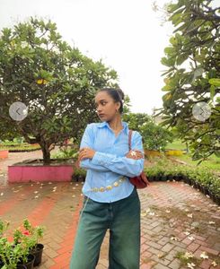 Trendy Blue Strip Shirt From(newme)