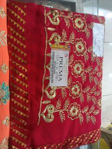 Elegant Embroidered Saree 2pc Combo