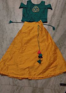 Girls&#39; Indian Outfit - Crop Top and Skirt ✨🎀🌸