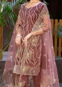 Elegant Maroon Embroidered Salwar Suit