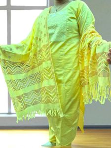 Yellow Embroidered Salwar Suit