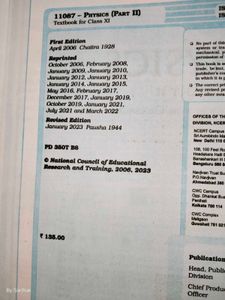NCERT Textbook Class 11 Physics Two Part