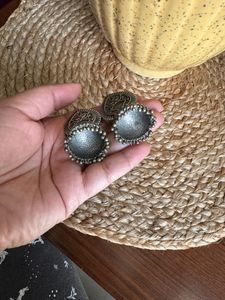 Oxidised Silver Jhumkas