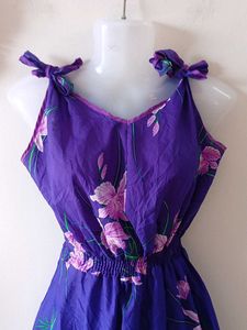 Hawaiin Orchid Print Floral Dress From Hawaii