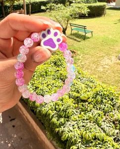(3 pieces)Paw Print Beaded Bracelet