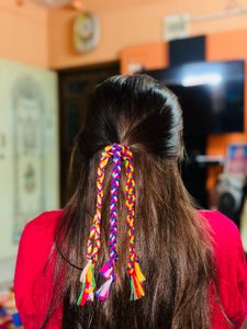 Navratri Combo Bow &amp; Braided Hair Accessory
