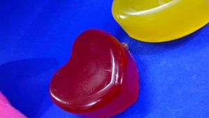 2 Handmade Heart Shaped Glycerine Soaps