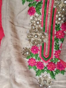 Silk Kurta And Pant Suit With Pure Shiffon Dupatta