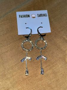 Sparkling Silver &amp; Crystal Drop Earrings