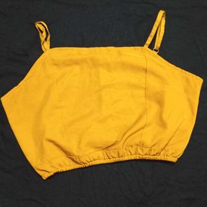 Mustard Crop Top &amp; Flare Pant Set