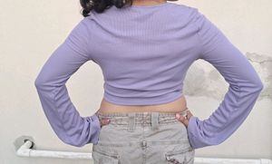Ribbed Lavender Crop Top
