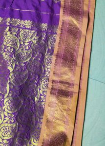 Purple Colour Gadwal Design Saree
