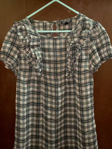 Plaid Ruffle Top