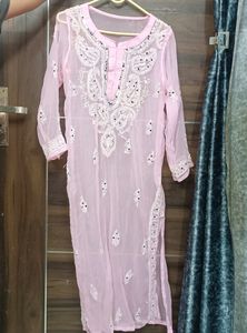Trending Baby Pink Georgette Kurti🌻