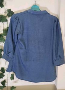 Blue Peplum Top 🩵