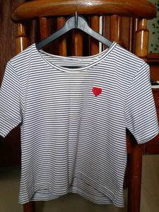 Striped Tee with Heart