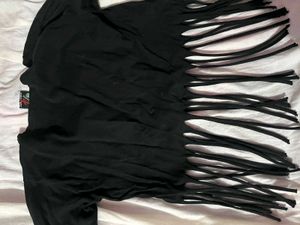 Black Embellished Long Sleeve Top