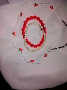 Beaded Cherry Necklace
