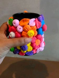 Floral Pencil Or Cosmetics Brush Holder