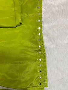 Green Mirror Work Kurta Set