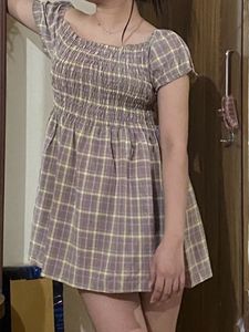 Sleeve Paid Ruffle Mini Dress