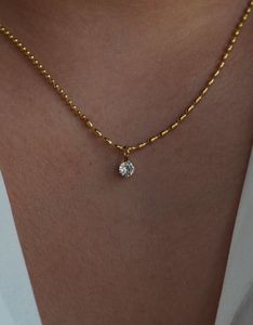 Solitaire Pendant Necklace Anti-tarnish