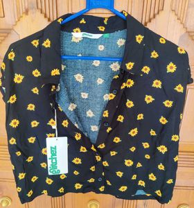 CROP SLEEVELESS SHIRT FOR WOMEN