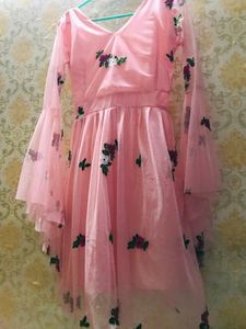 Pinkish Flared Knee Dress ,