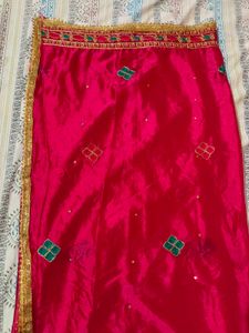 Pink &amp; Gold Embellished Dupatta