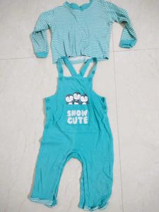 Babyhug Boy Dungarees With Sweatshirt