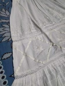 White Embroidered Sleeveless Dress