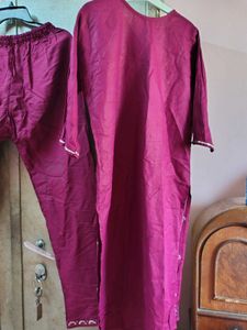 new unused Maroon Embroidered Kurta Set