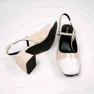 Theatre Cream &amp; White Block Heel