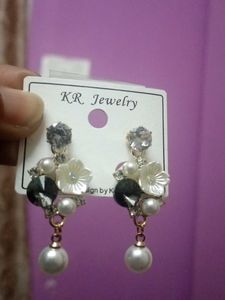 Floral Pearl Drop Earrings