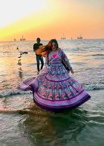 Floral Print Anarkali Dress