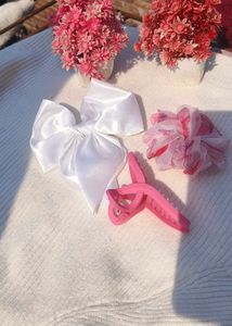 3 Pcs Gift 🎁 Hamper Pink Organza Scrunchies