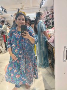 Blue Floral Print Suit Set