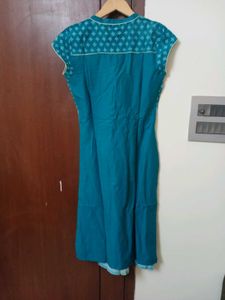 AURELIA Elegant Teal Blue Kurta, Size-XS